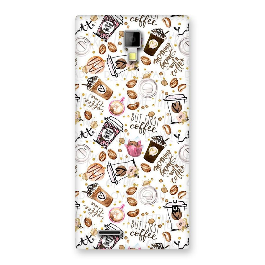 Coffee Pattern Back Case for Micromax Canvas Xpress A99