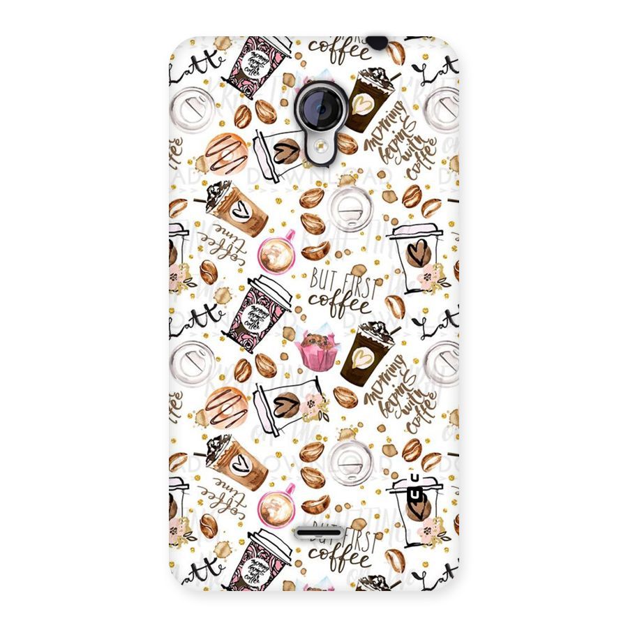 Coffee Pattern Back Case for Micromax Unite 2 A106