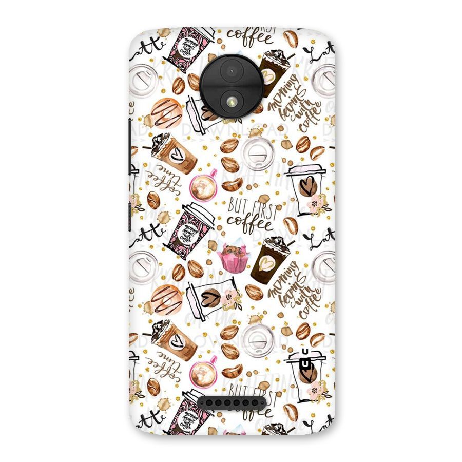 Coffee Pattern Back Case for Moto C