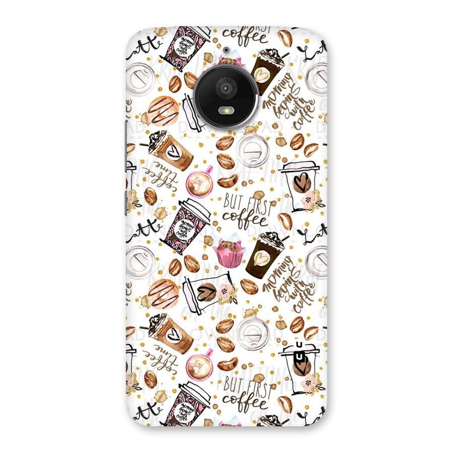 Coffee Pattern Back Case for Moto E4 Plus