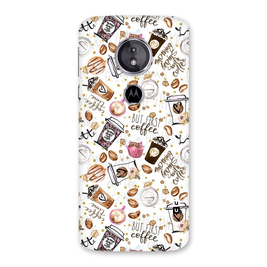 Coffee Pattern Back Case for Moto E5