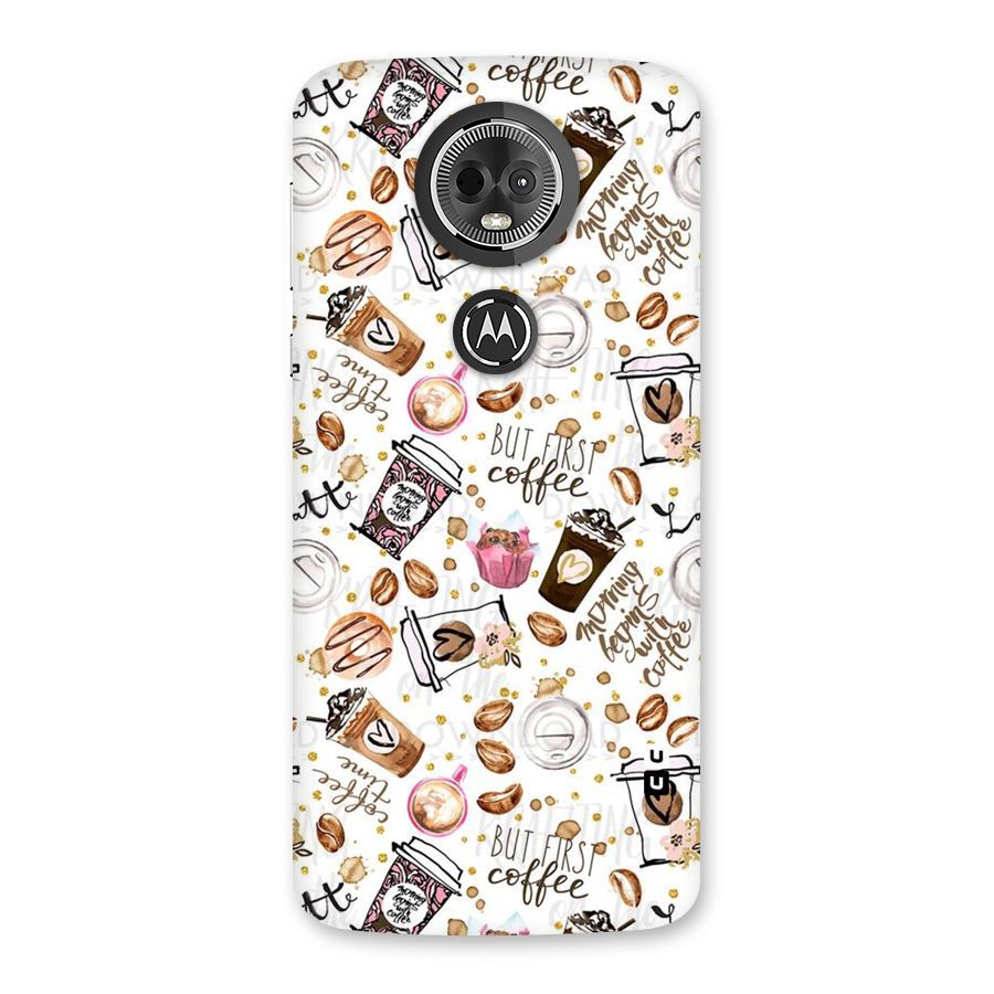 Coffee Pattern Back Case for Moto E5 Plus