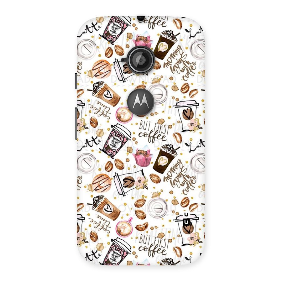 Coffee Pattern Back Case for Moto E 2nd Gen