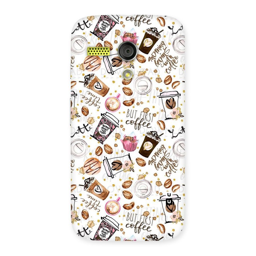 Coffee Pattern Back Case for Moto G