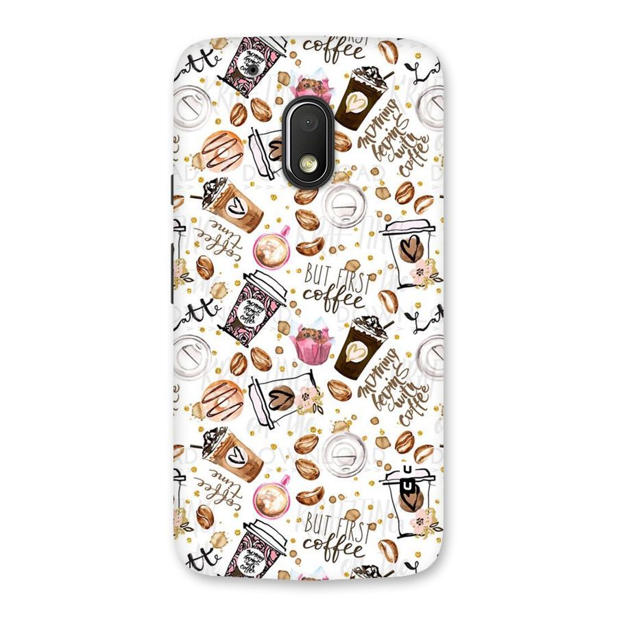 Coffee Pattern Back Case for Moto G4 Play