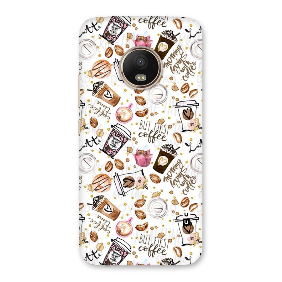 Coffee Pattern Back Case for Moto G5 Plus