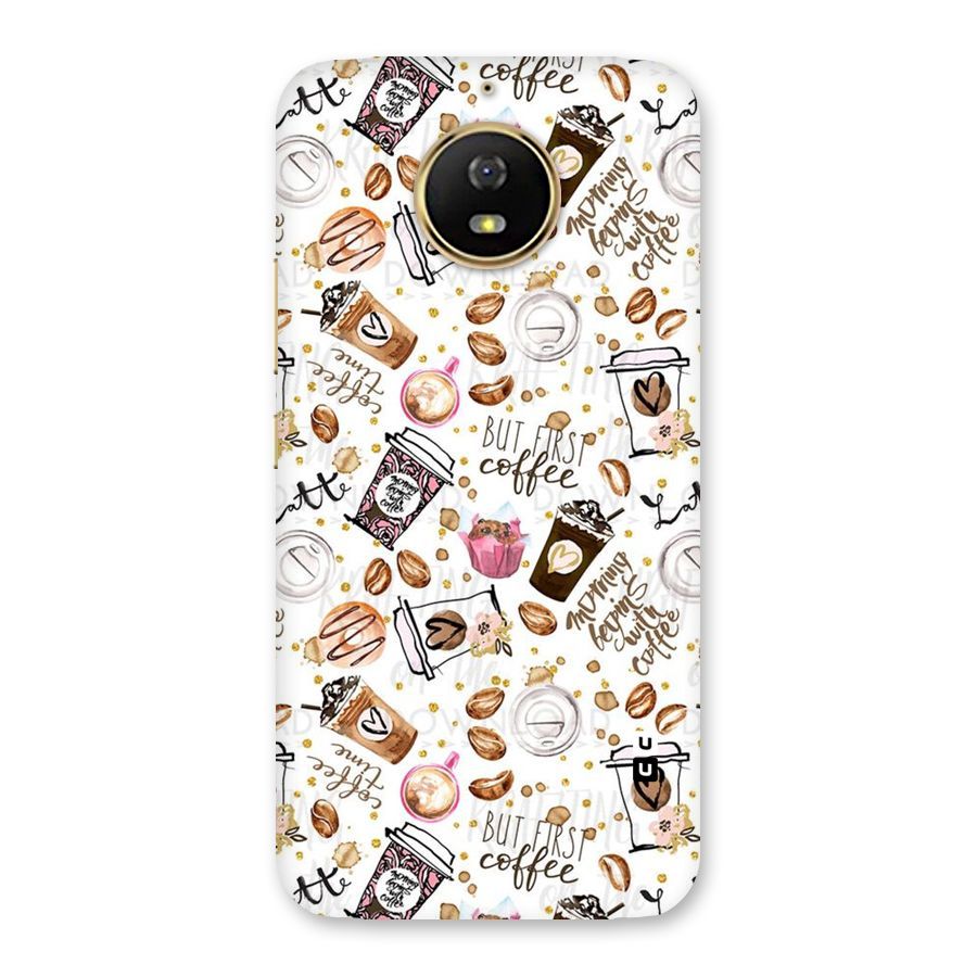 Coffee Pattern Back Case for Moto G5s
