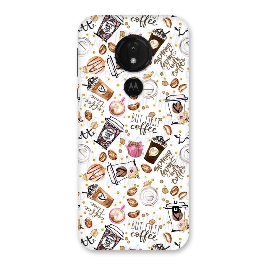 Coffee Pattern Back Case for Moto G7 Power