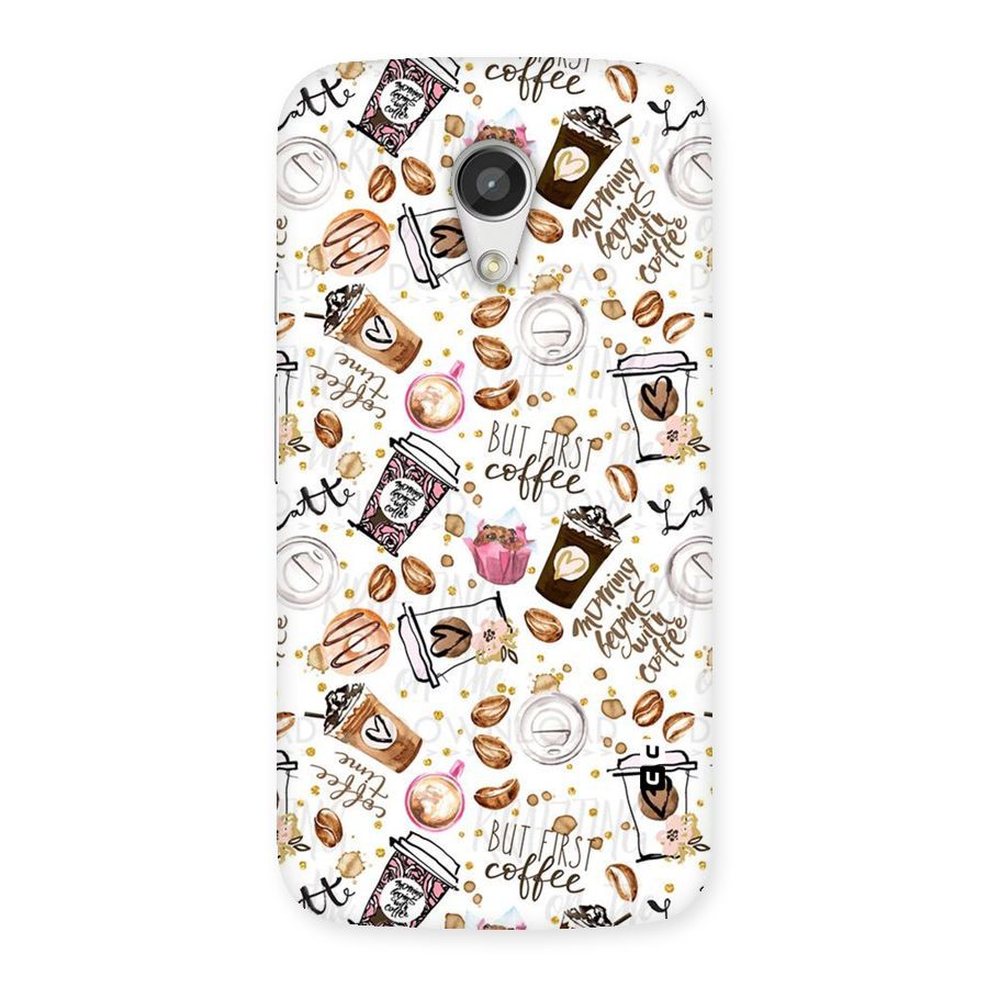 Coffee Pattern Back Case for Moto G 2nd Gen