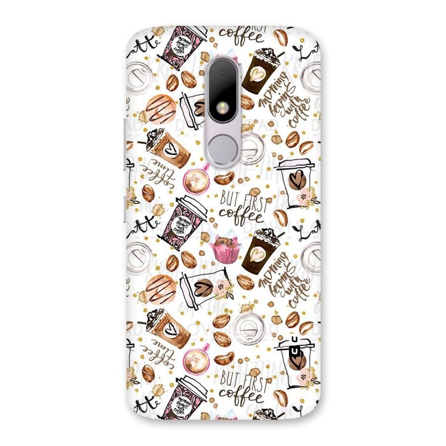 Coffee Pattern Back Case for Moto M
