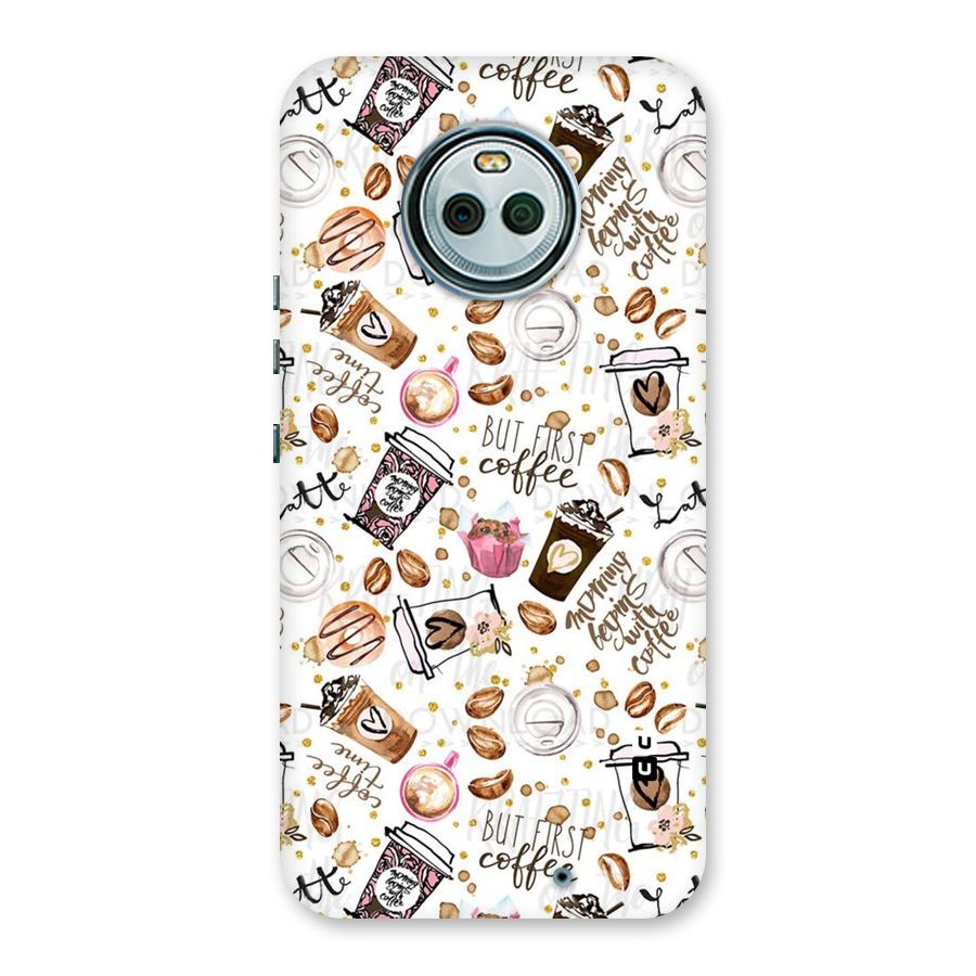 Coffee Pattern Back Case for Moto X4