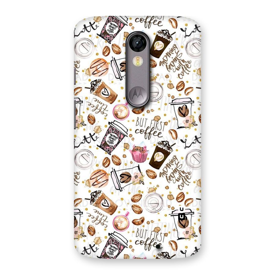 Coffee Pattern Back Case for Moto X Force