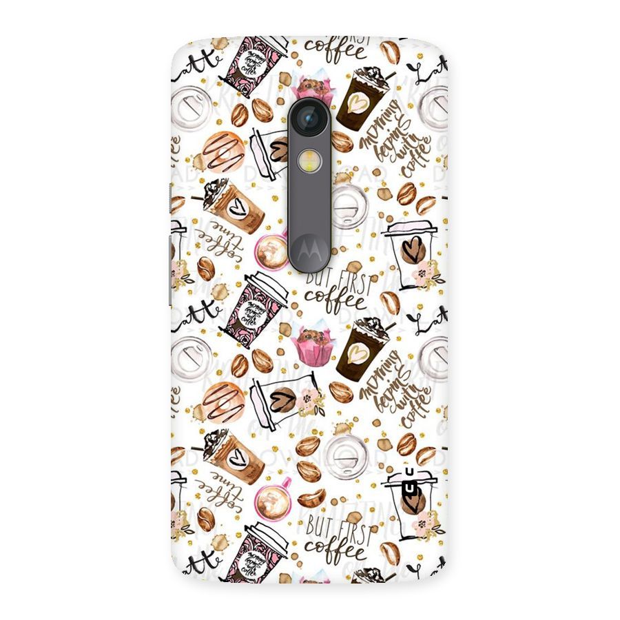 Coffee Pattern Back Case for Moto X Play