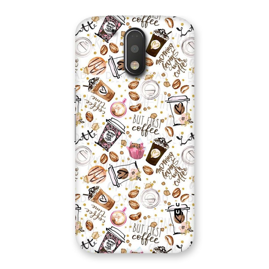 Coffee Pattern Back Case for Motorola Moto G4 Plus