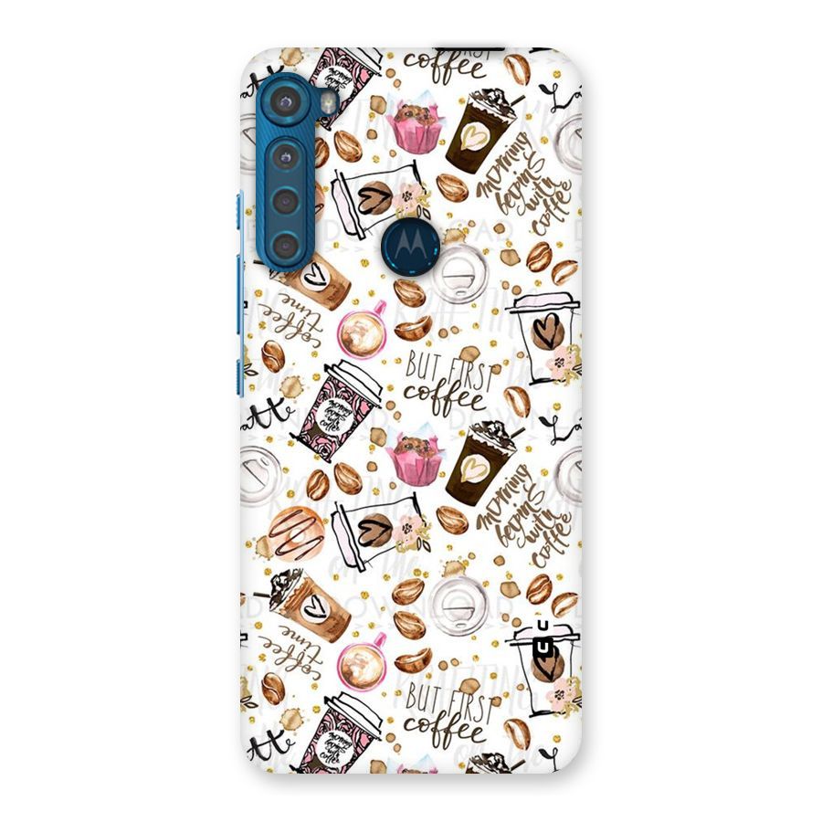 Coffee Pattern Back Case for Motorola One Fusion Plus