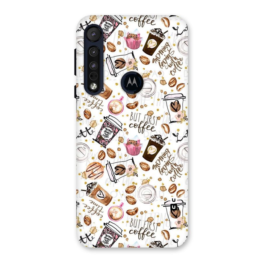 Coffee Pattern Back Case for Motorola One Macro