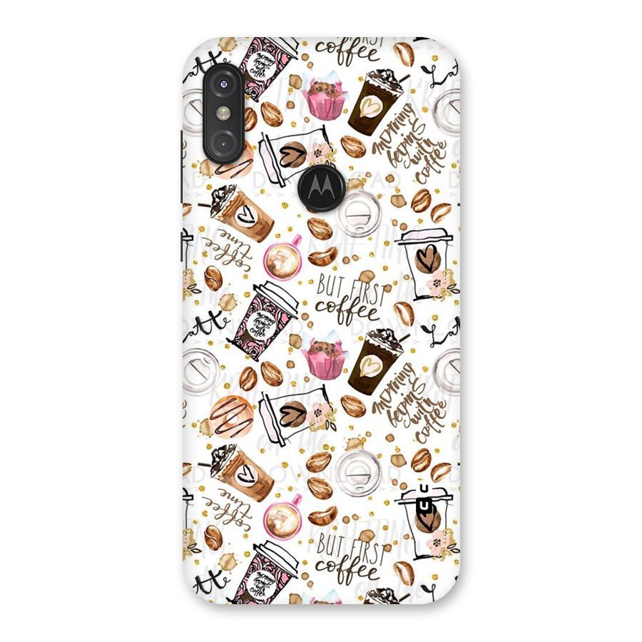 Coffee Pattern Back Case for Motorola One Power