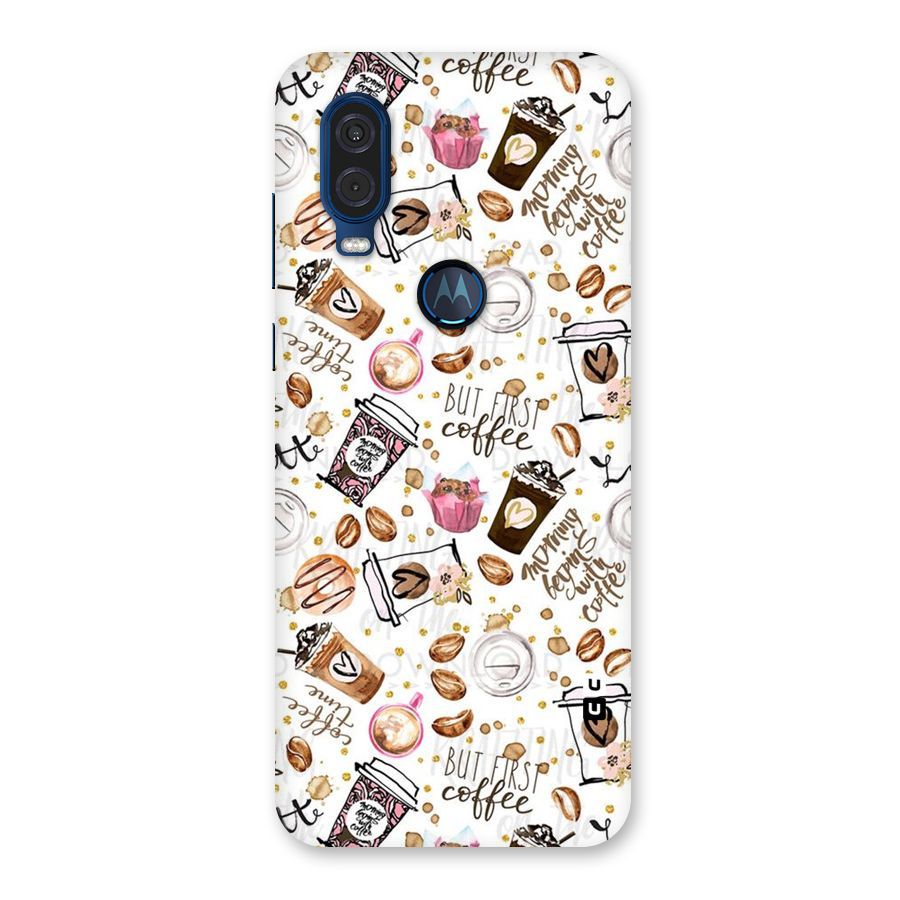 Coffee Pattern Back Case for Motorola One Vision
