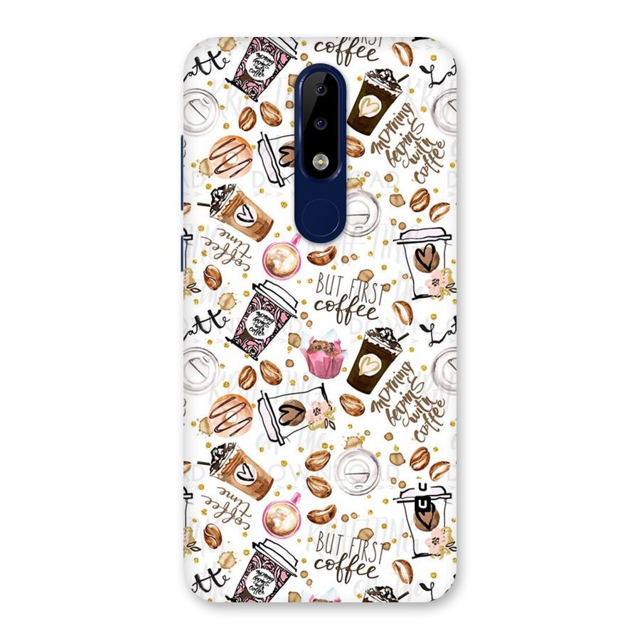 Coffee Pattern Back Case for Nokia 5.1 Plus