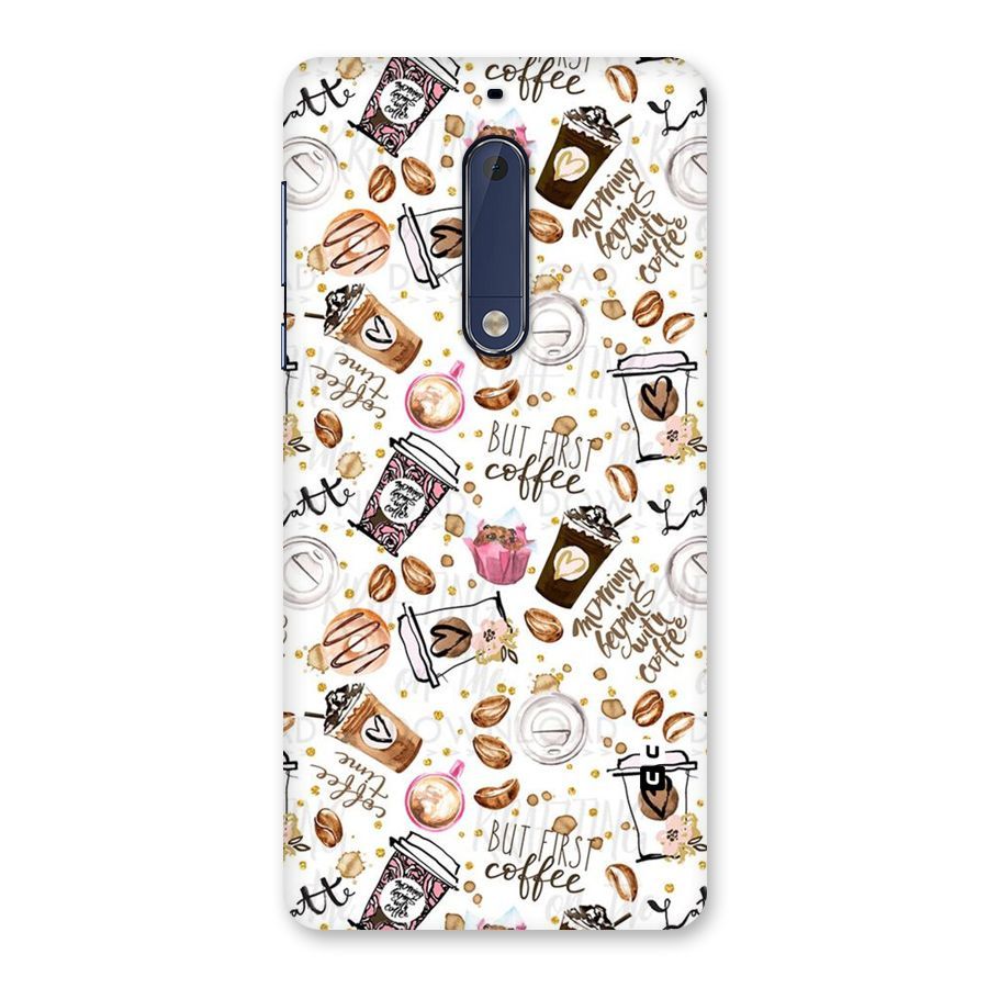 Coffee Pattern Back Case for Nokia 5