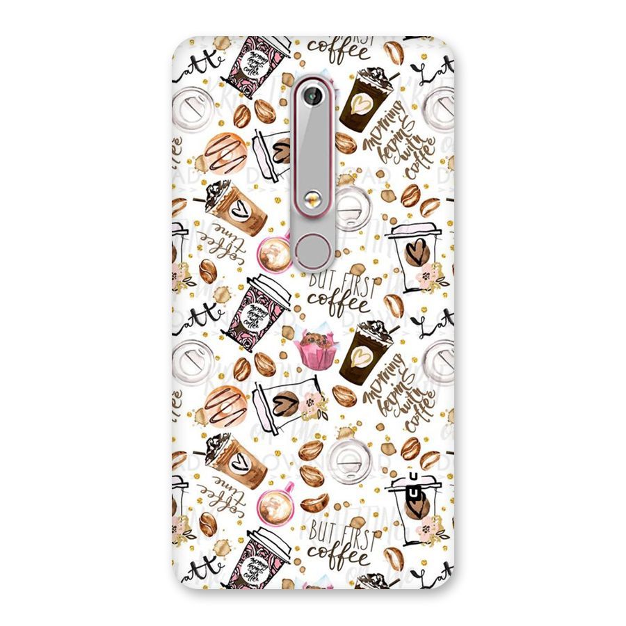 Coffee Pattern Back Case for Nokia 6.1