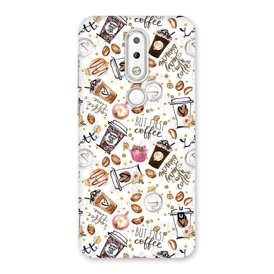 Coffee Pattern Back Case for Nokia 6.1 Plus