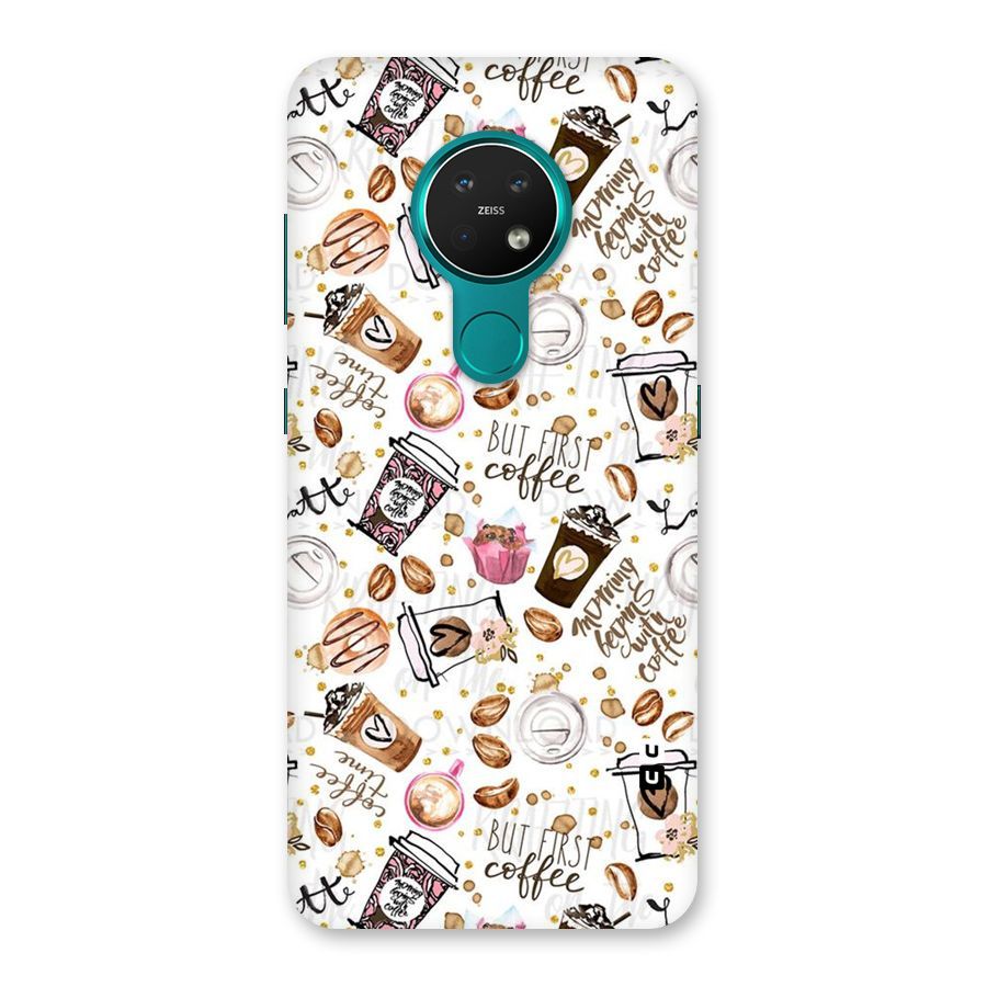 Coffee Pattern Back Case for Nokia 7.2