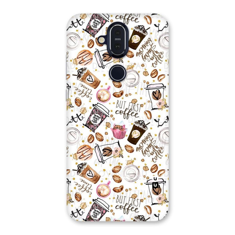 Coffee Pattern Back Case for Nokia 8.1