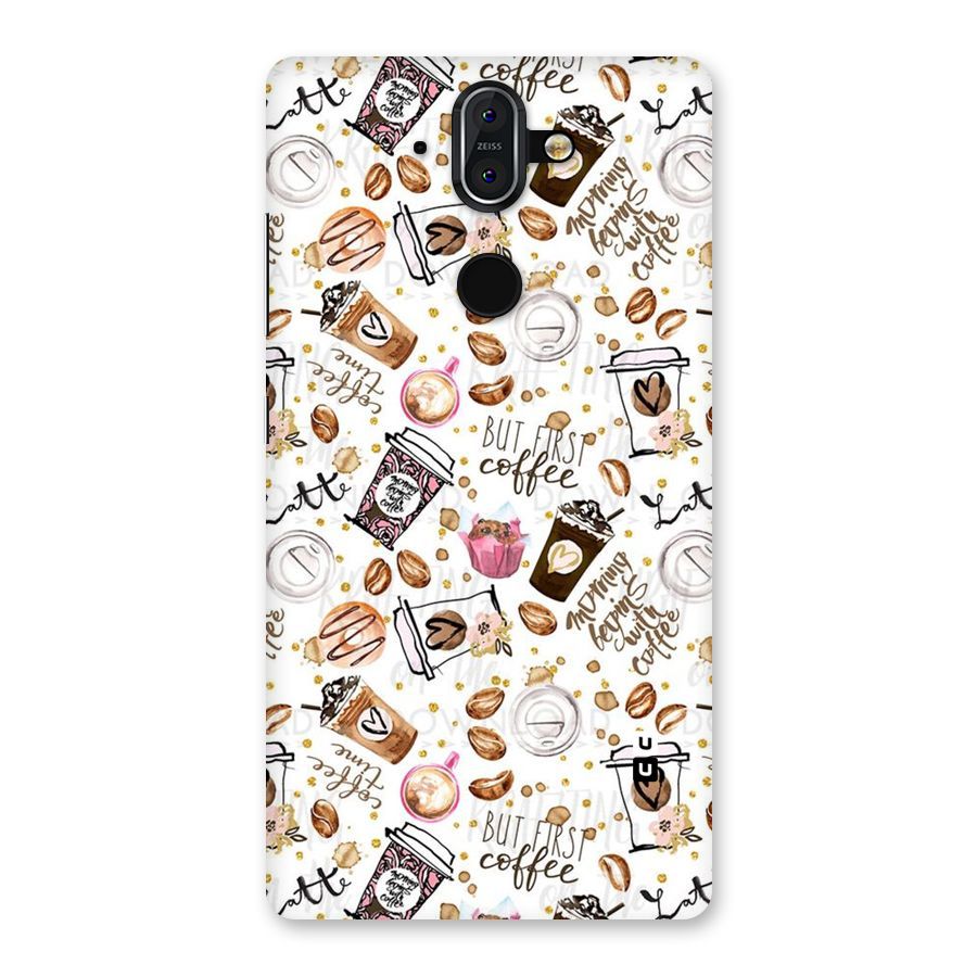 Coffee Pattern Back Case for Nokia 8 Sirocco