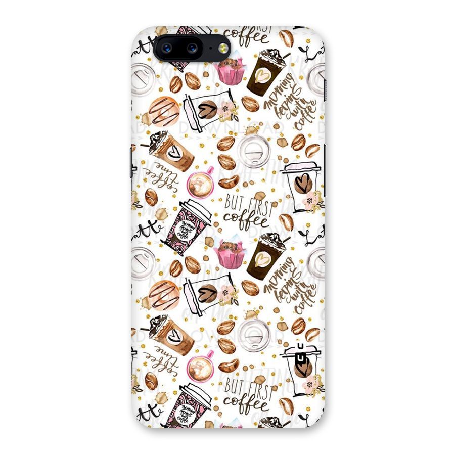 Coffee Pattern Back Case for OnePlus 5