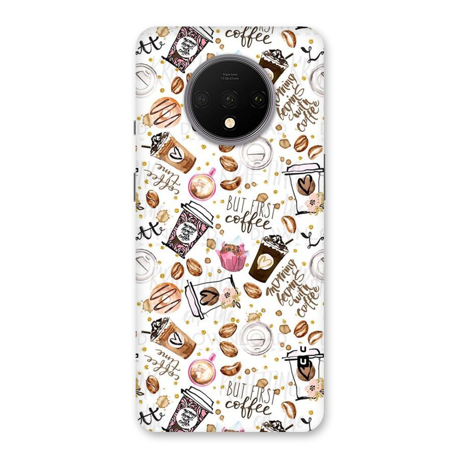 Coffee Pattern Back Case for OnePlus 7T