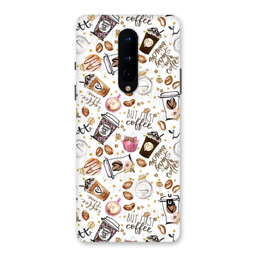 Coffee Pattern Back Case for OnePlus 8