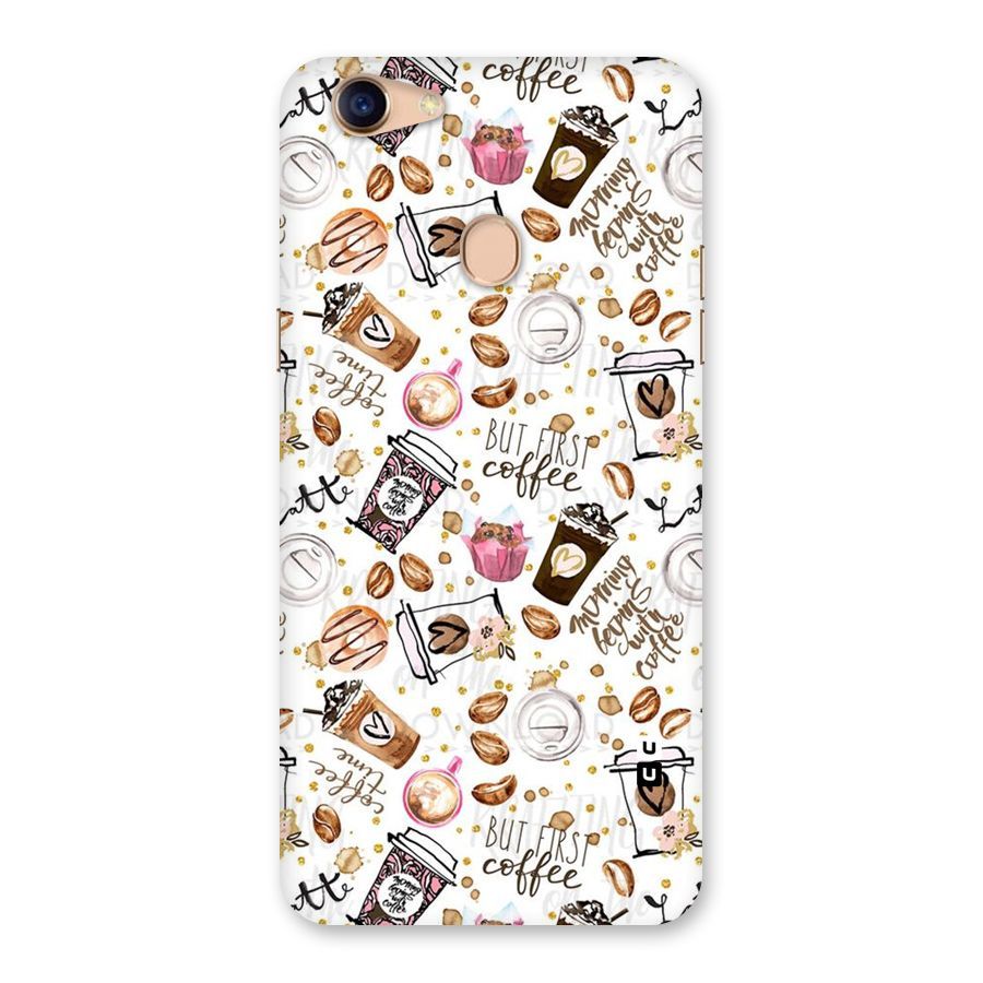 Coffee Pattern Back Case for Oppo F5 Youth