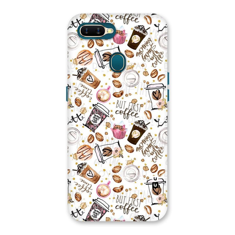 Coffee Pattern Back Case for Oppo A11k