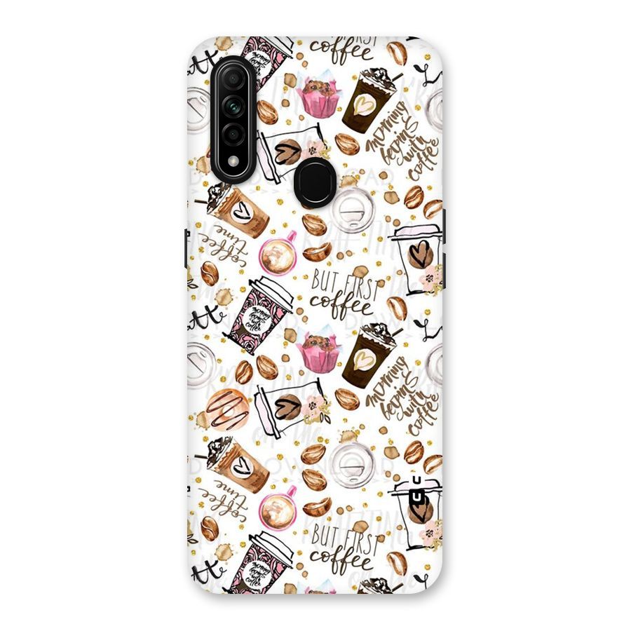 Coffee Pattern Back Case for Oppo A31