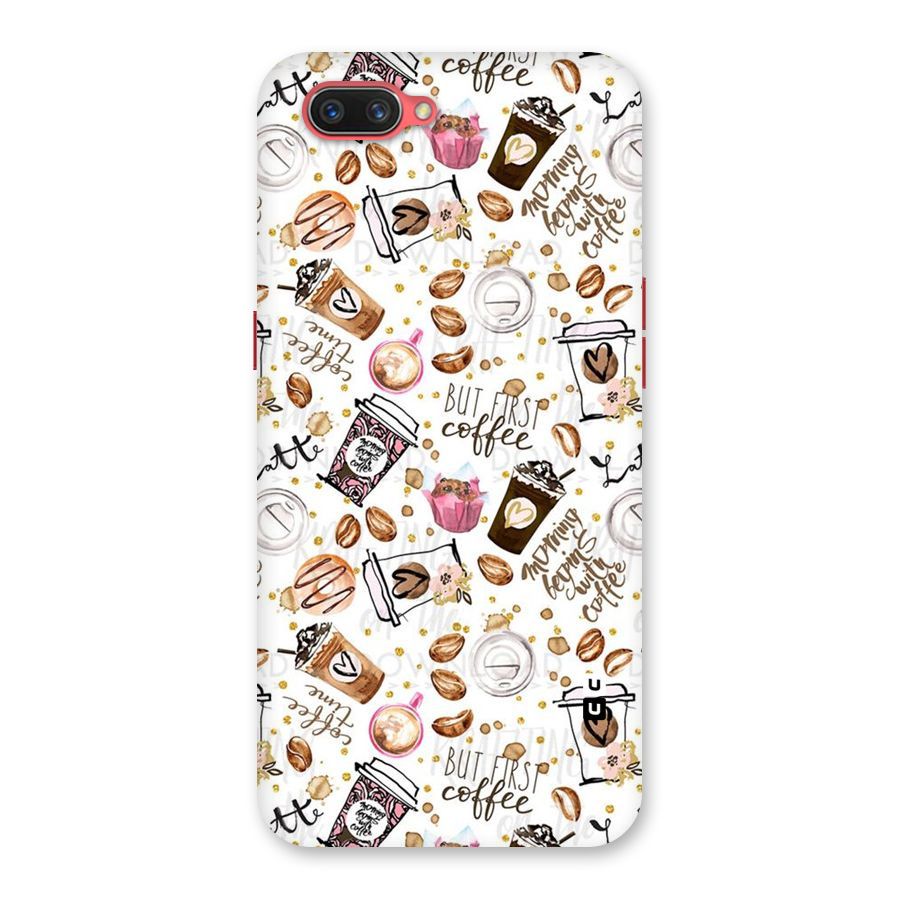 Coffee Pattern Back Case for Oppo A3s