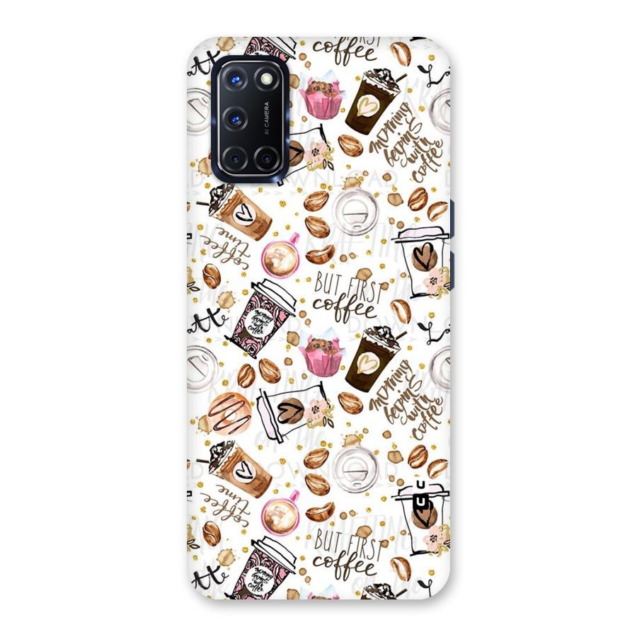 Coffee Pattern Back Case for Oppo A52