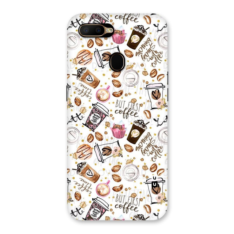 Coffee Pattern Back Case for Oppo A5s