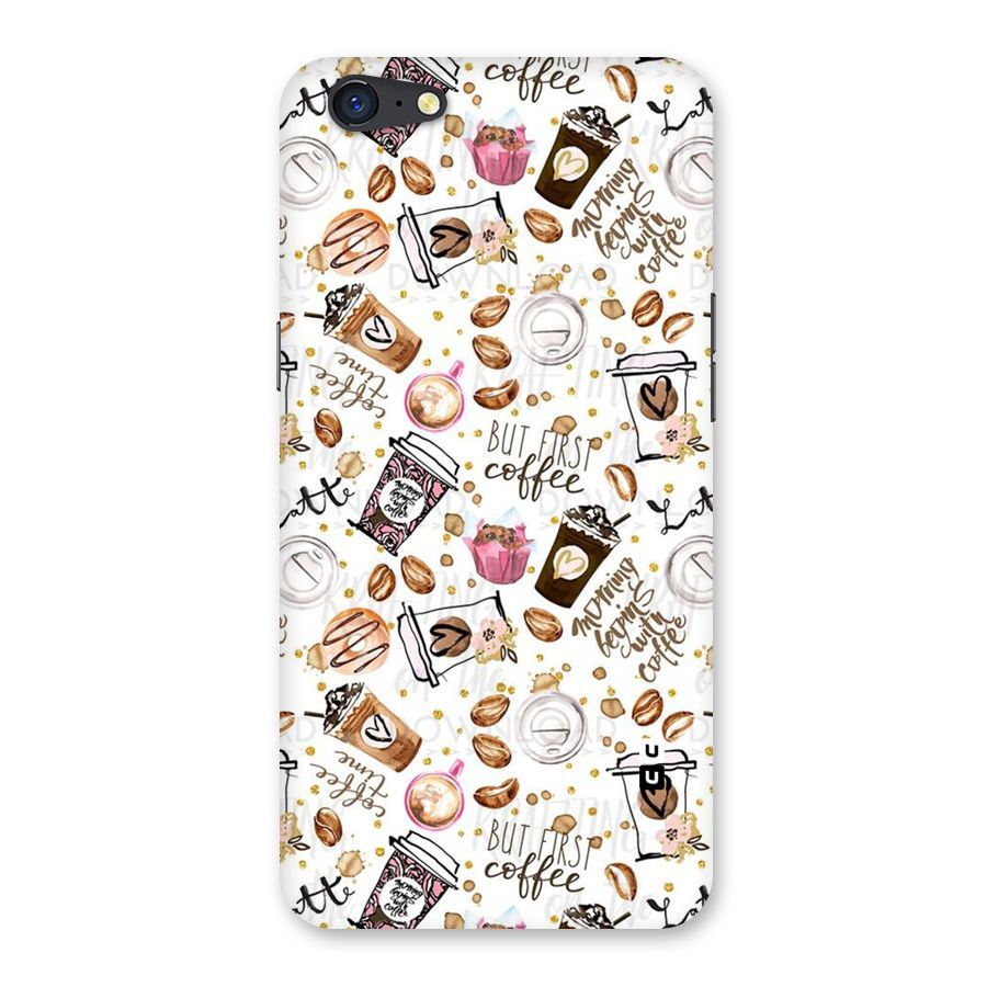 Coffee Pattern Back Case for Oppo A71