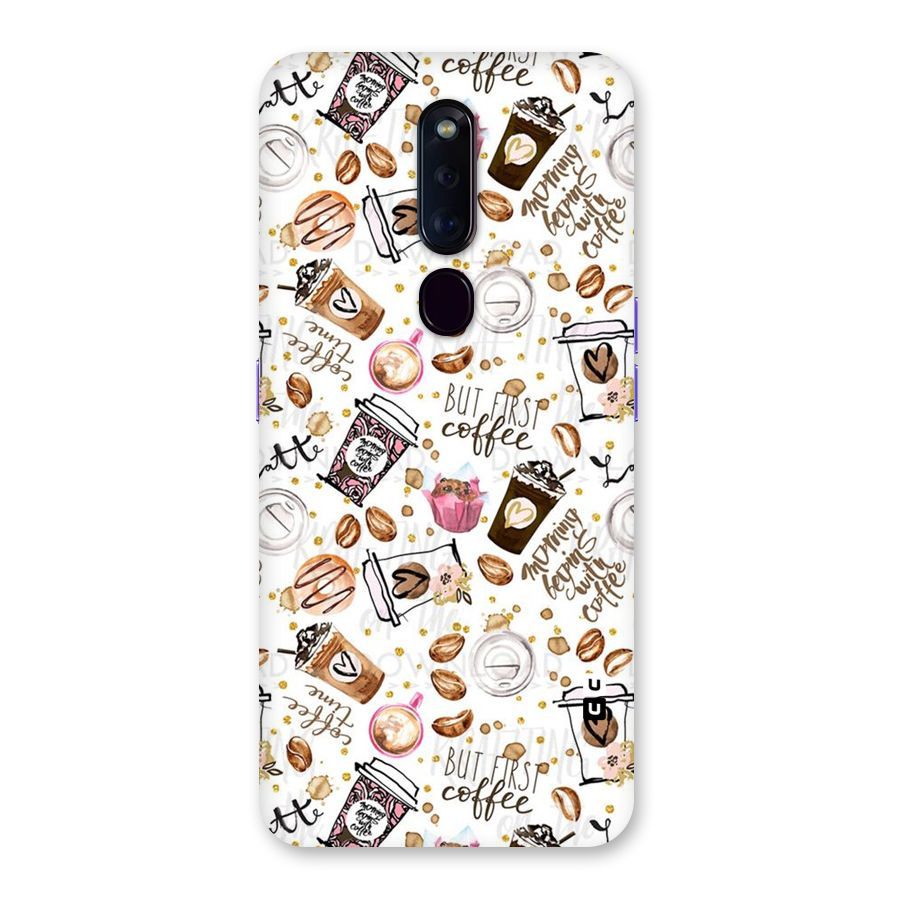 Coffee Pattern Back Case for Oppo F11 Pro