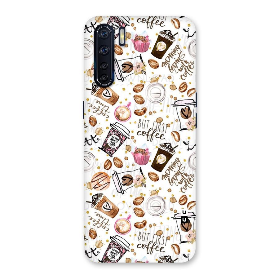 Coffee Pattern Back Case for Oppo F15