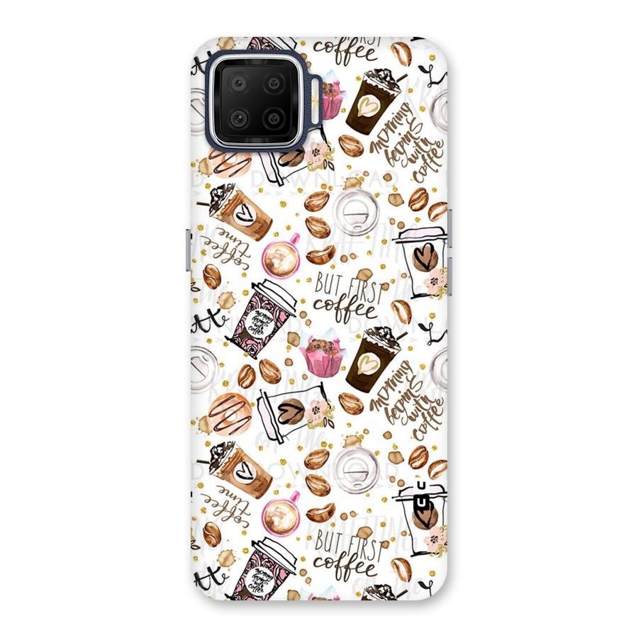 Coffee Pattern Back Case for Oppo F17