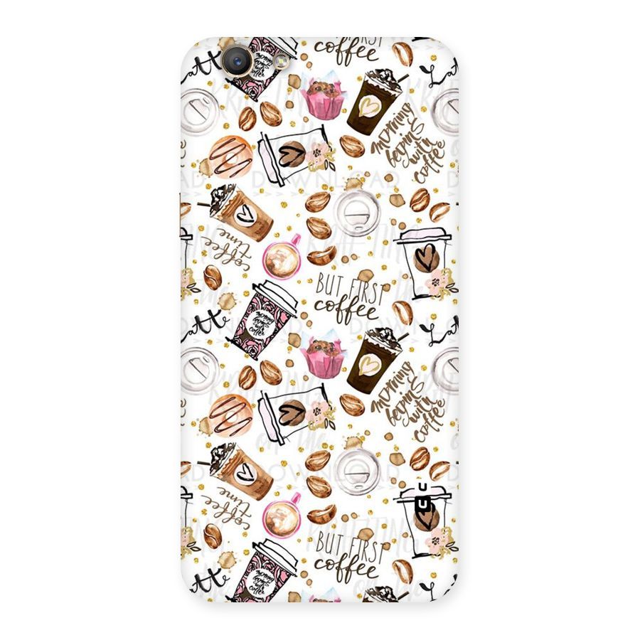 Coffee Pattern Back Case for Oppo F1s