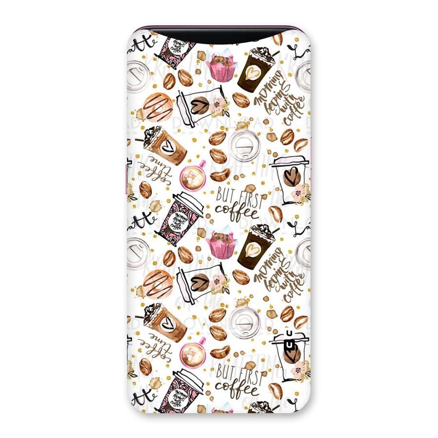Coffee Pattern Back Case for Oppo Find X