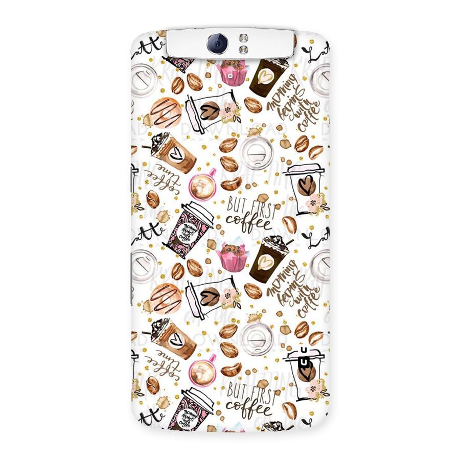 Coffee Pattern Back Case for Oppo N1