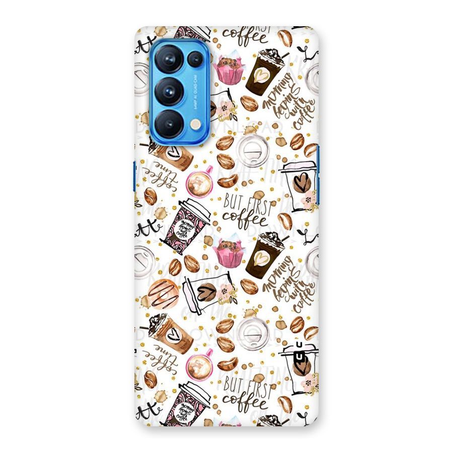 Coffee Pattern Back Case for Oppo Reno5 Pro 5G