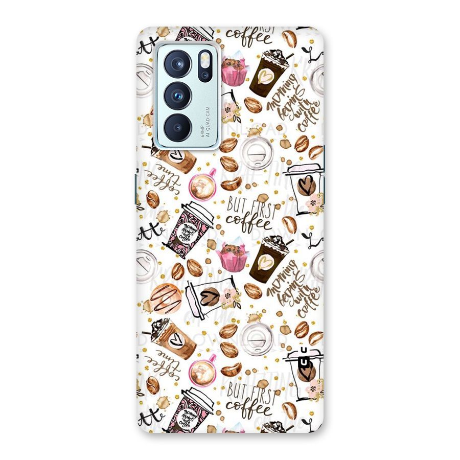 Coffee Pattern Back Case for Oppo Reno6 Pro 5G