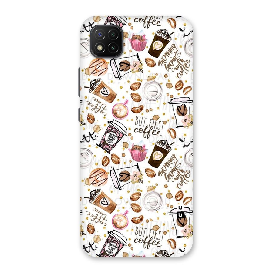 Coffee Pattern Back Case for Poco C3