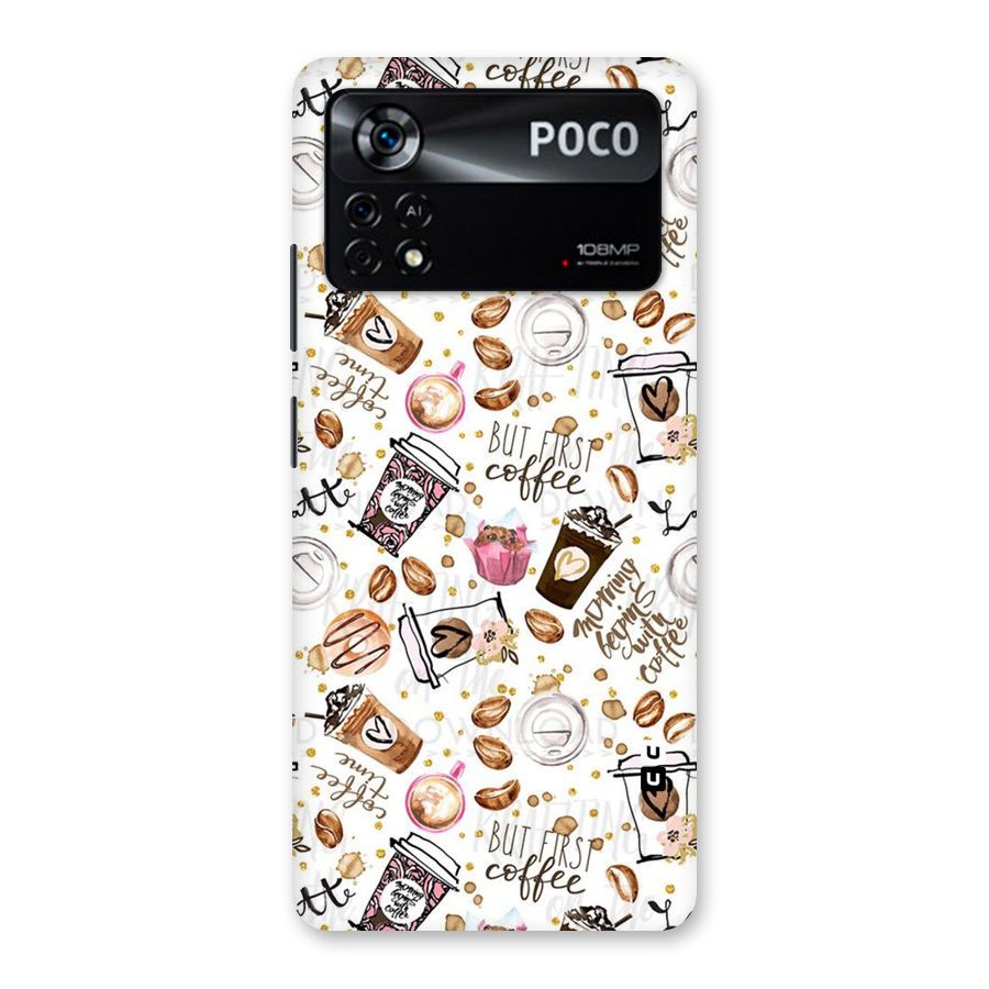 Coffee Pattern Back Case for Poco X4 Pro 5G
