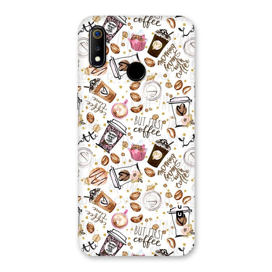 Coffee Pattern Back Case for Realme 3